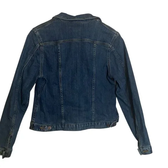 Lands End denim jacket womens size M 10/12 petite - Picture 2 of 8